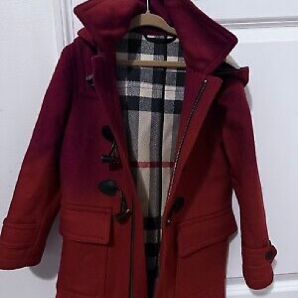 Burberry Wool Trench Coat Youth 6Y red